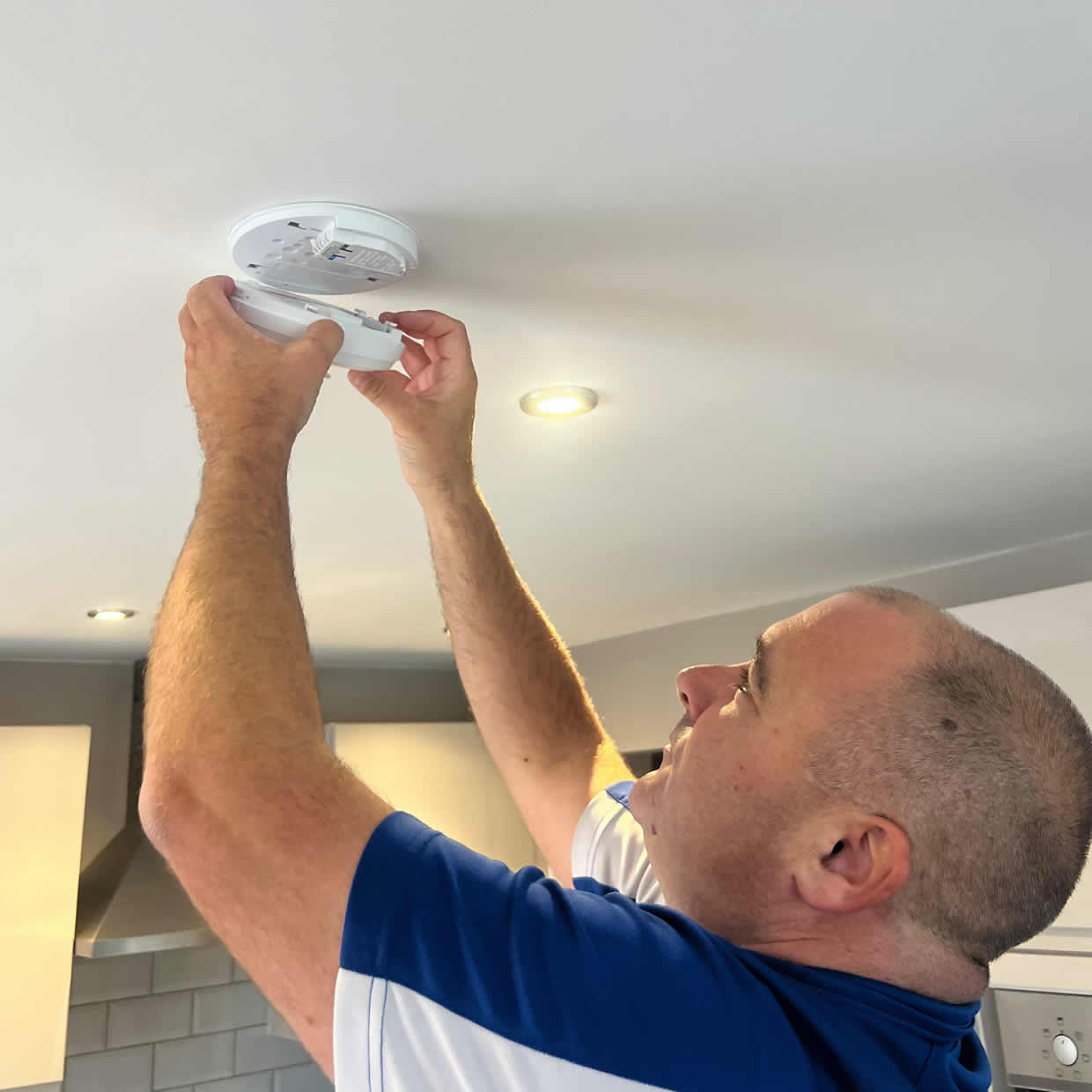 Different types of smoke and heat alarms installed in Ilford